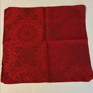 Set of 4 Fabric Red Floral Napkins